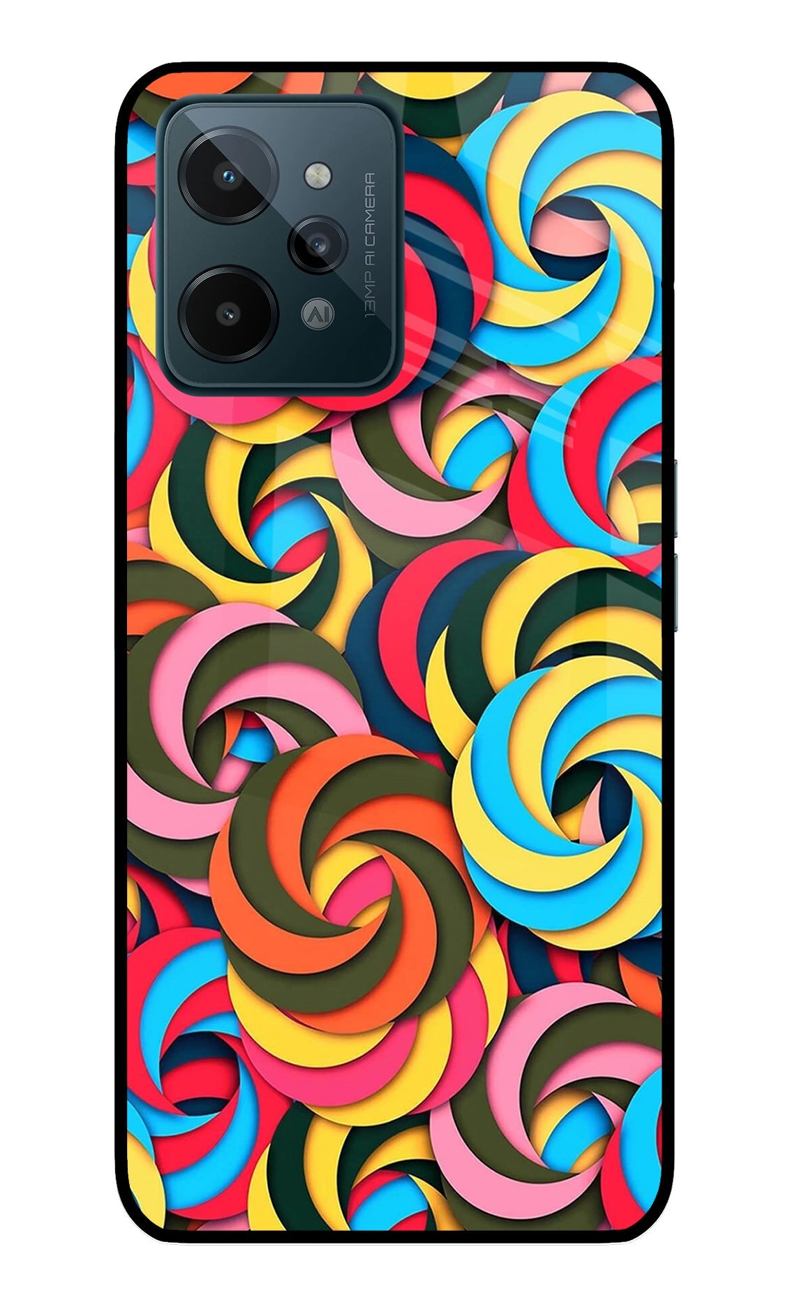 Spiral Pattern Realme C31 Glass Case