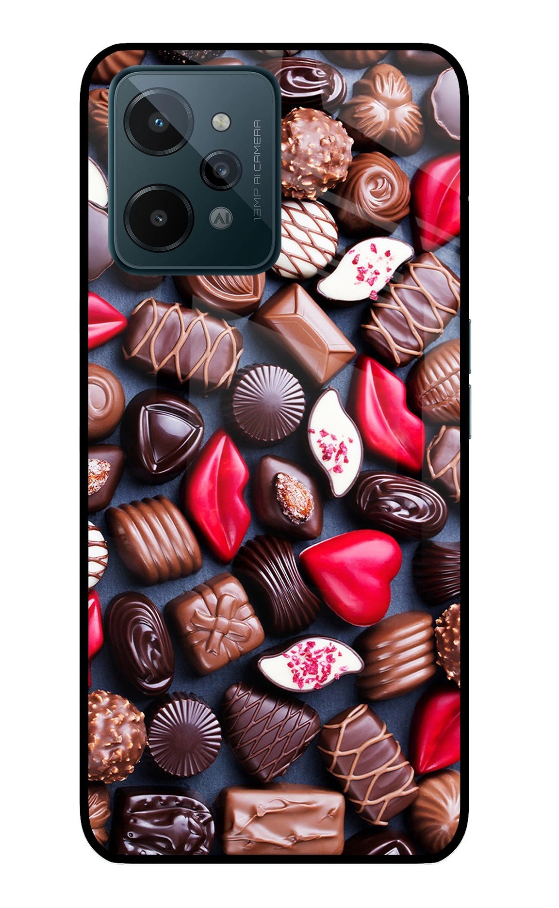 Chocolates Realme C31 Glass Case