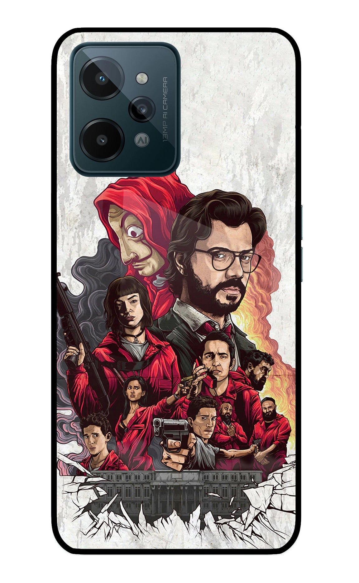 Money Heist Artwork Realme C31 Glass Case