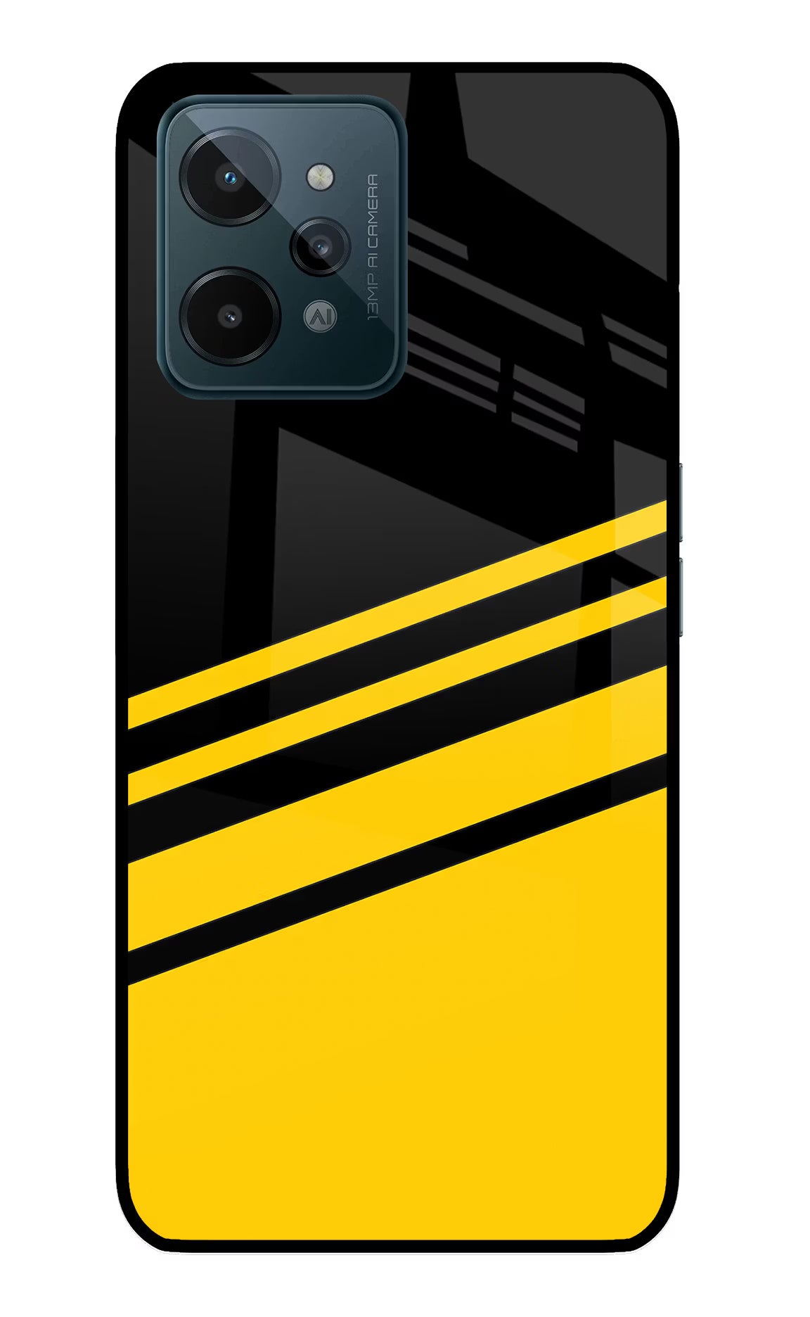Yellow Shades Realme C31 Glass Case Back Cover by Casekaro