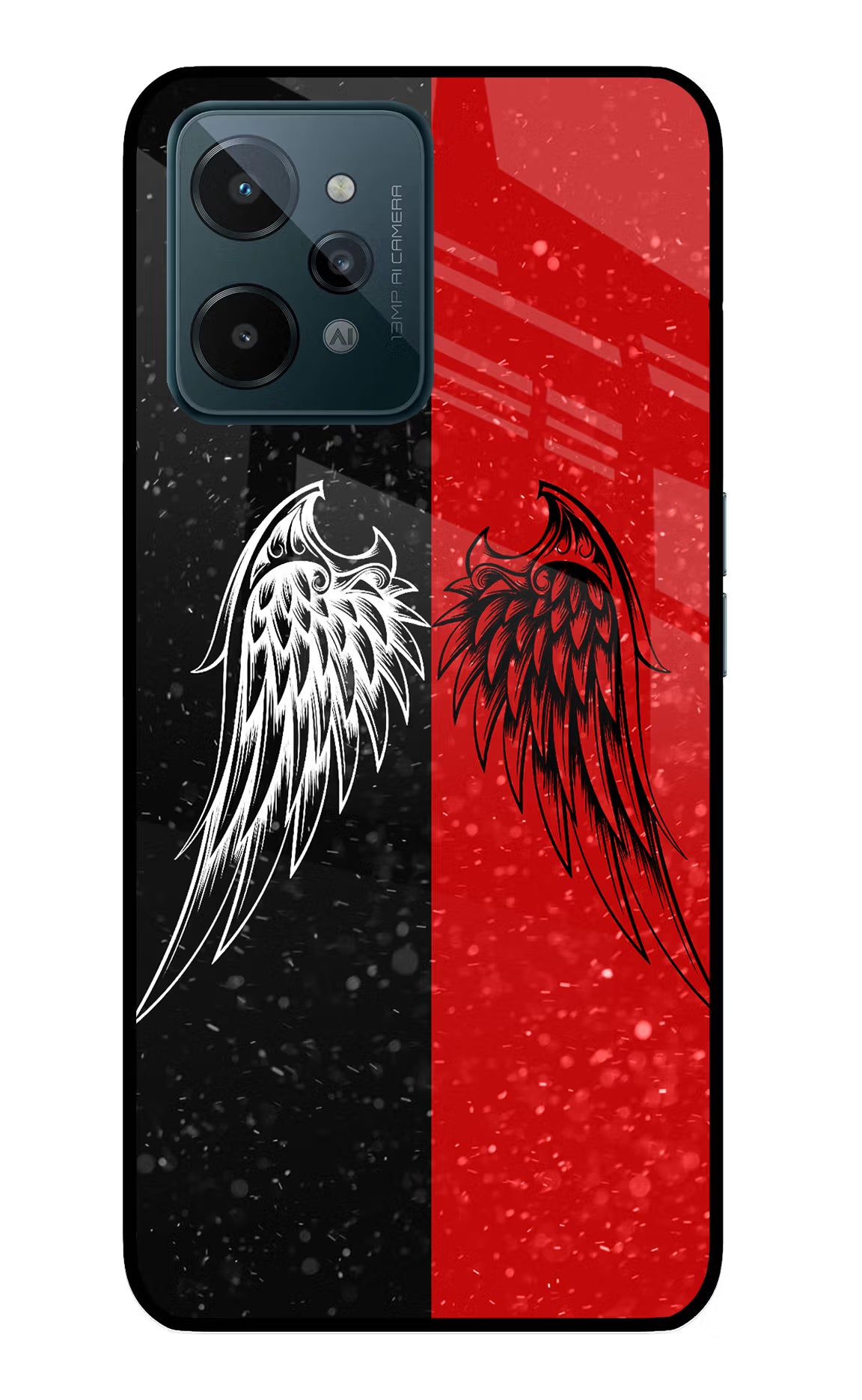 Wings Realme C31 Glass Case Back Cover by Casekaro