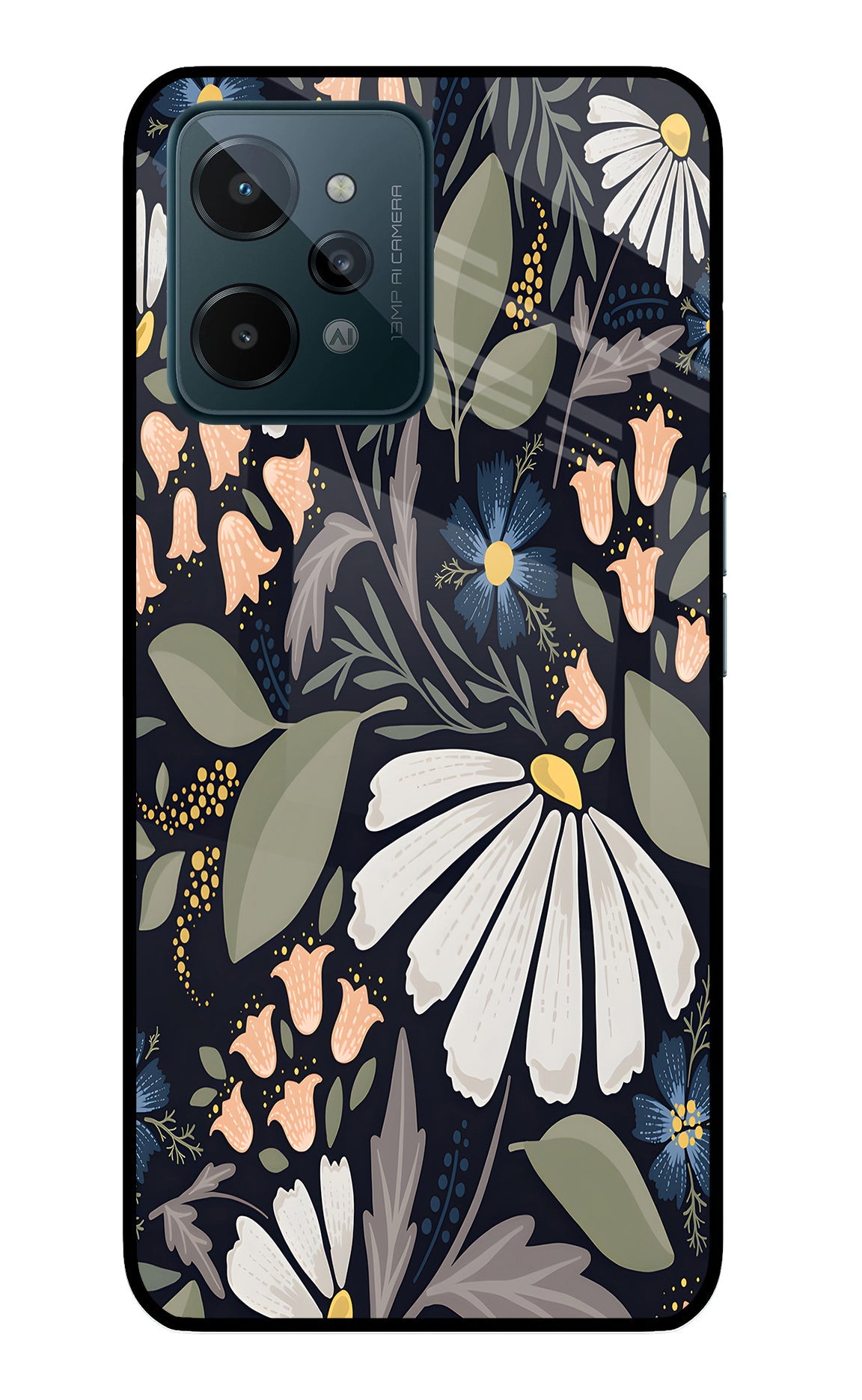 Flowers Art Realme C31 Glass Case