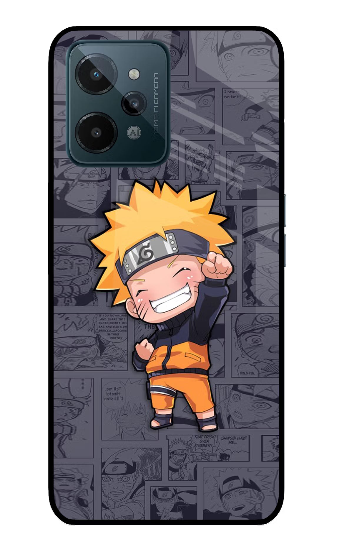 Chota Naruto Realme C31 Glass Case Back Cover by Casekaro