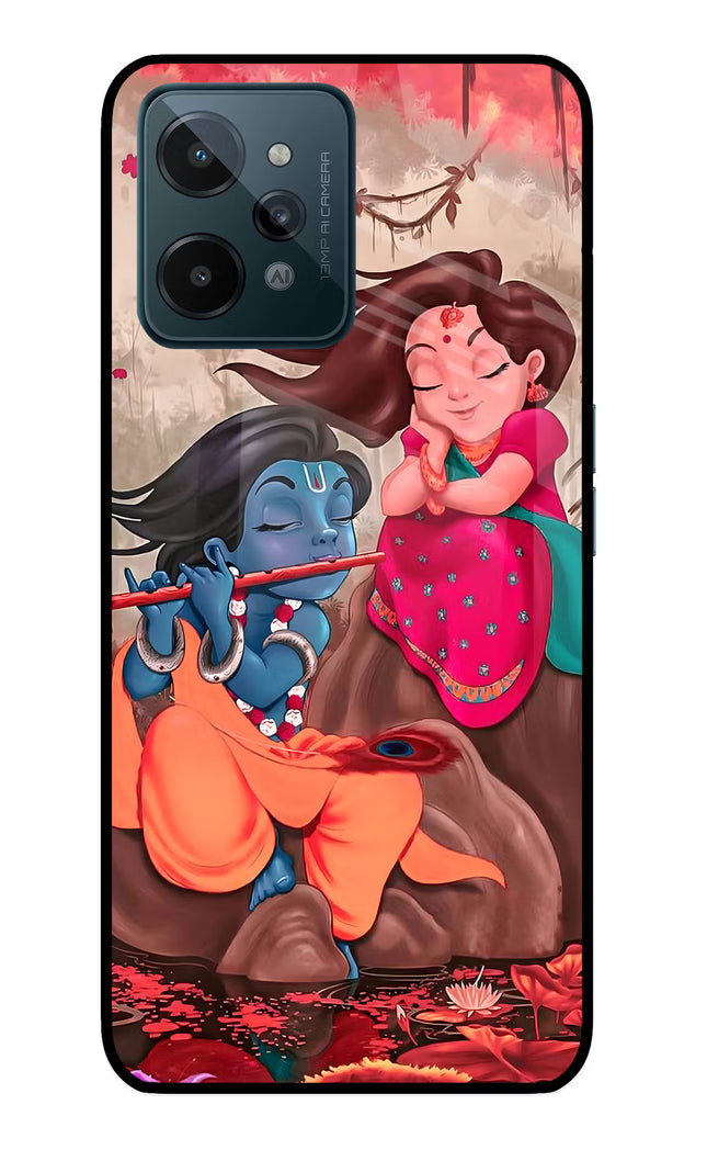 Radhe Krishna Realme C31 Glass Case Back Cover by Casekaro
