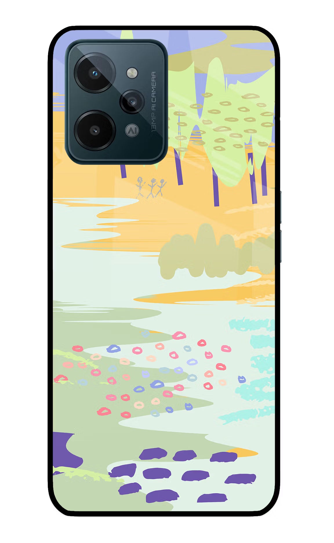 Scenery Realme C31 Glass Case Back Cover by Casekaro