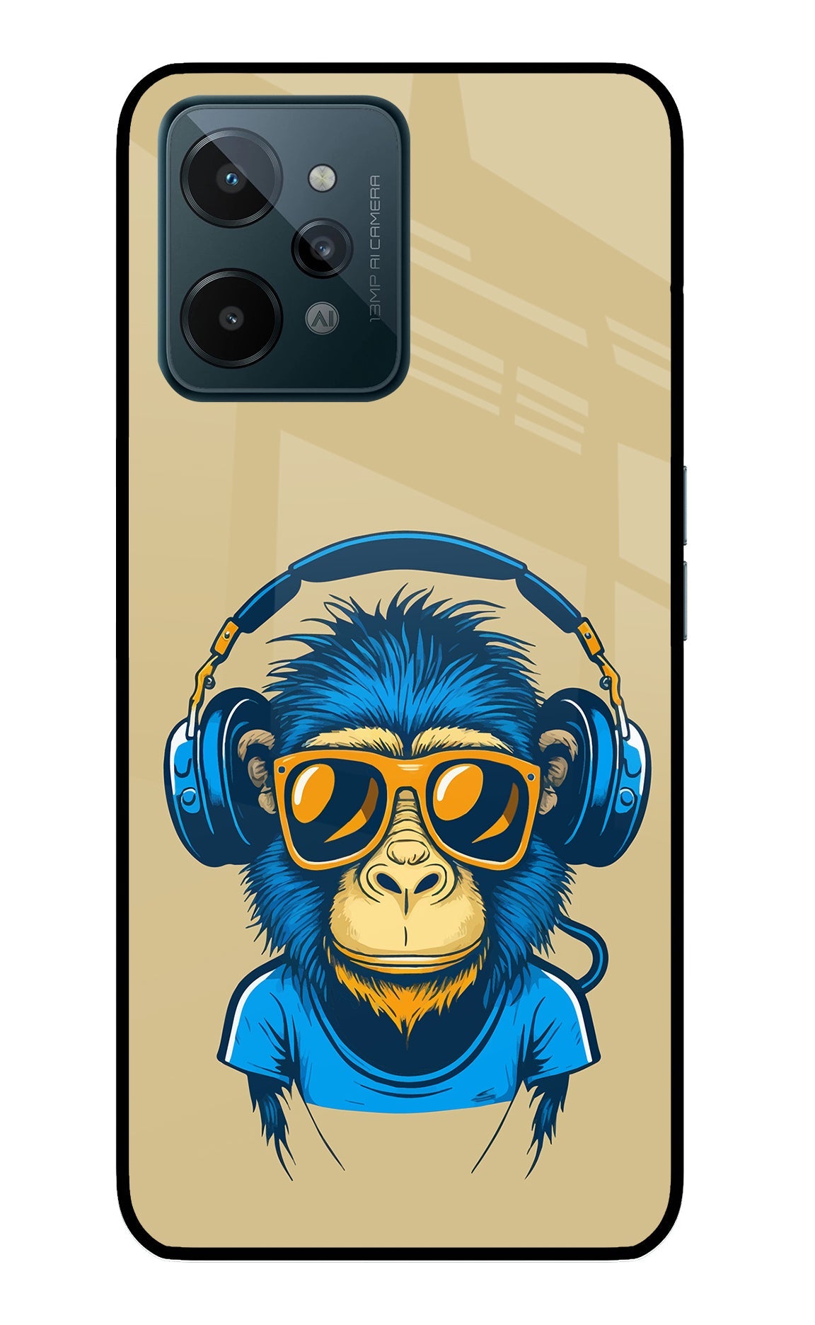 Monkey Headphone Realme C31 Glass Case