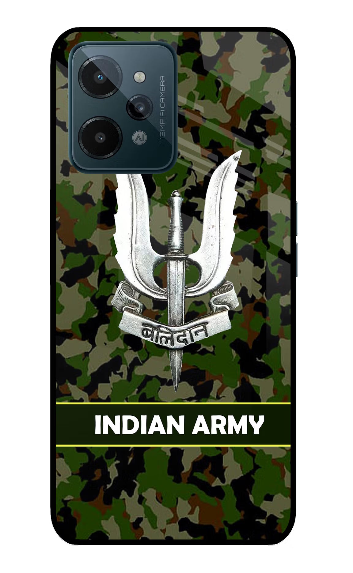 Balidan Indian Logo Realme C31 Glass Case Back Cover by Casekaro