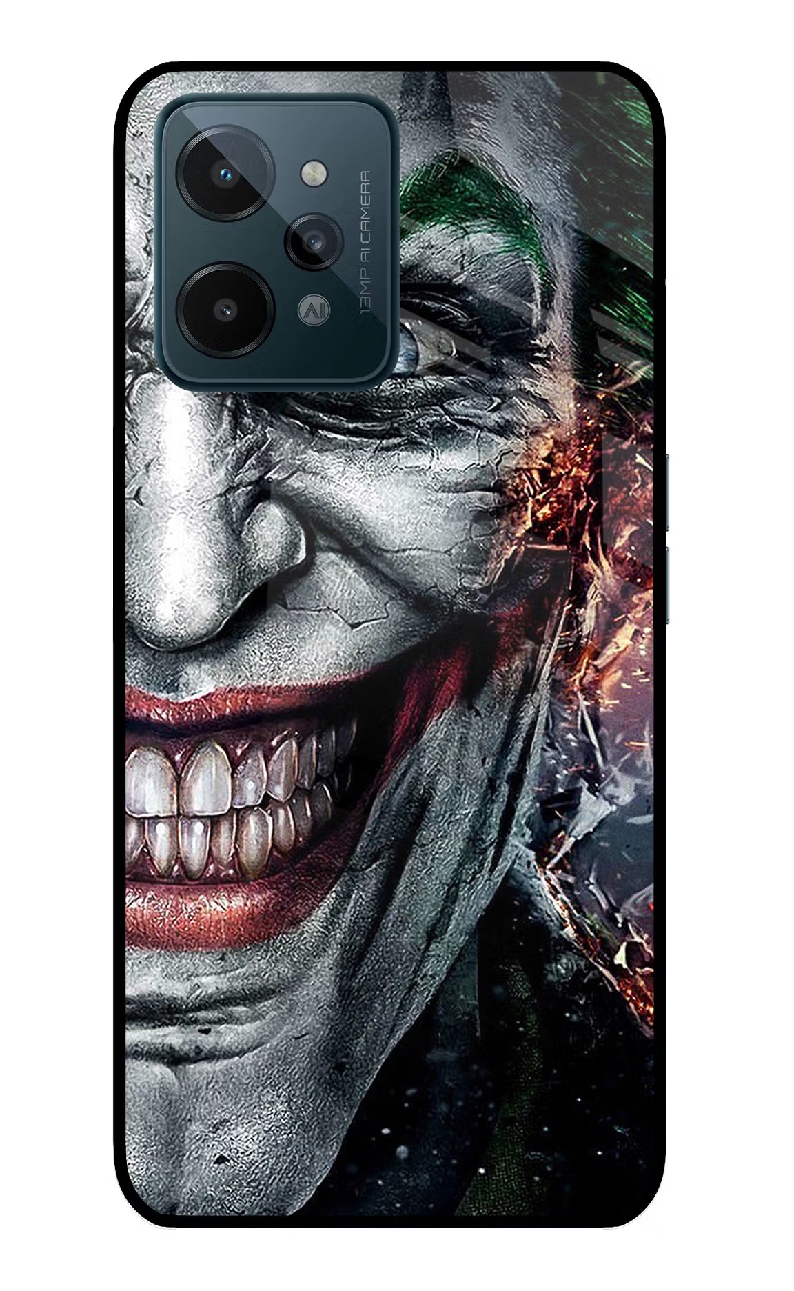 Joker Cam Realme C31 Glass Case Back Cover by Casekaro