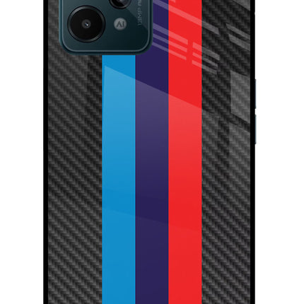 BMW Stripes Pattern Realme C31 Glass Case Back Cover by Casekaro
