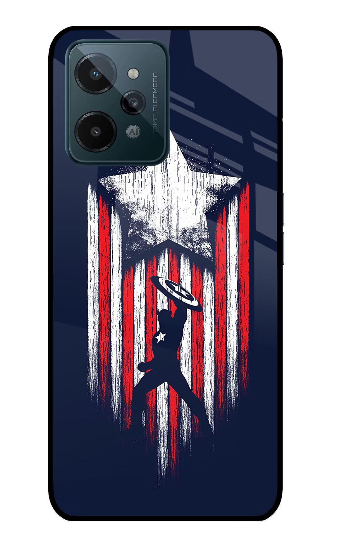 Captain America Marvel Art Realme C31 Glass Case Back Cover by Casekaro