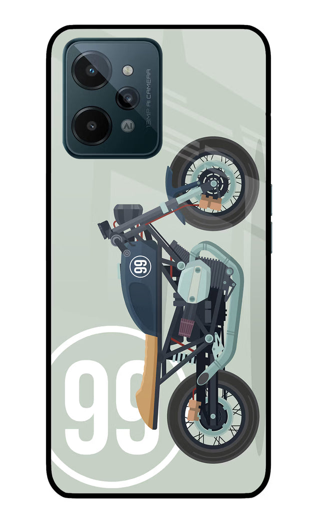 Classic Cafe Racer 99 Realme C31 Glass Case Back Cover by Casekaro