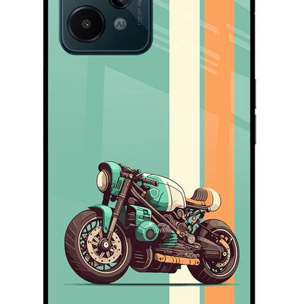 Striped Moto Drift Realme C31 Glass Case Back Cover by Casekaro