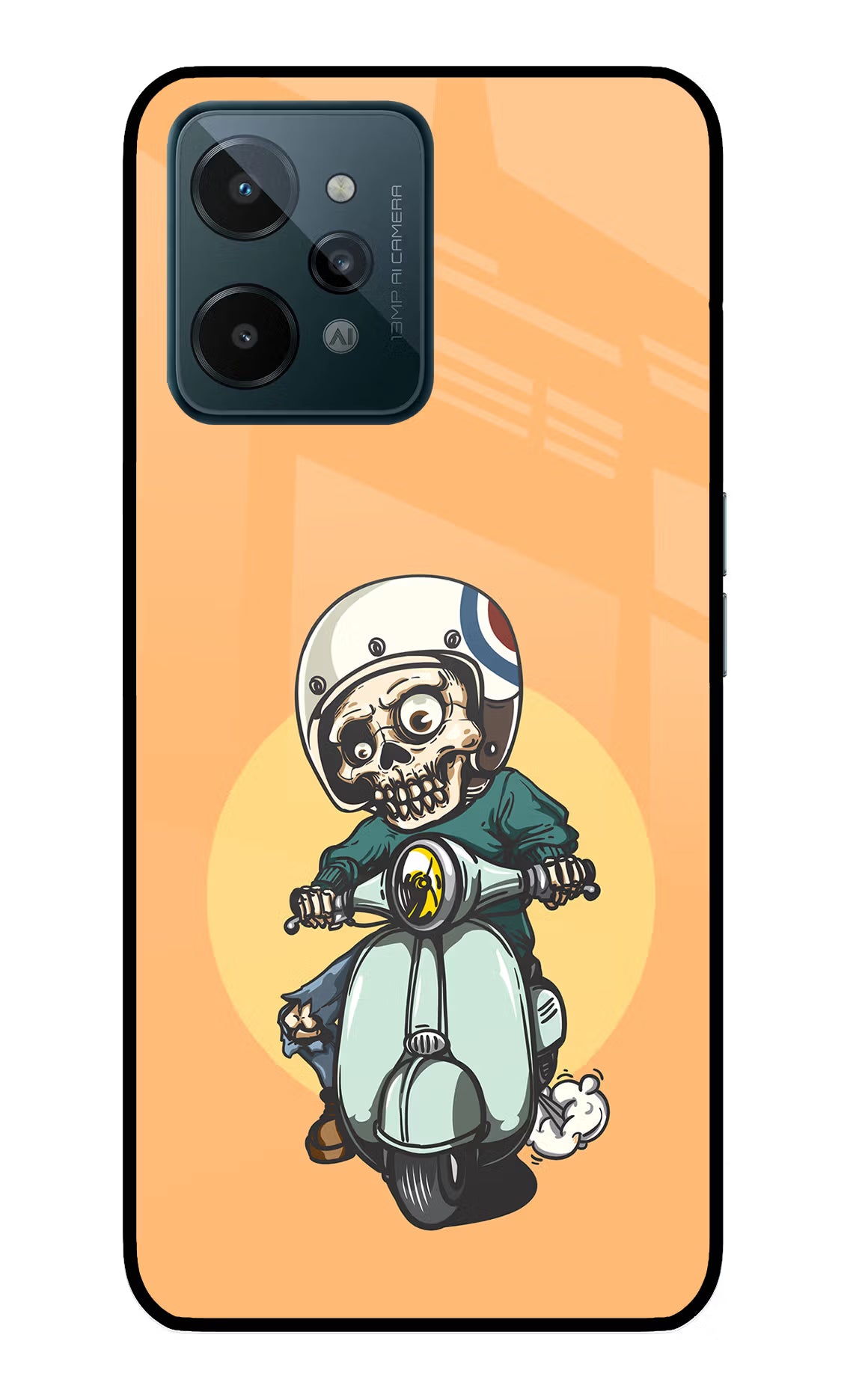 Undead Biker Realme C31 Glass Case Back Cover by Casekaro