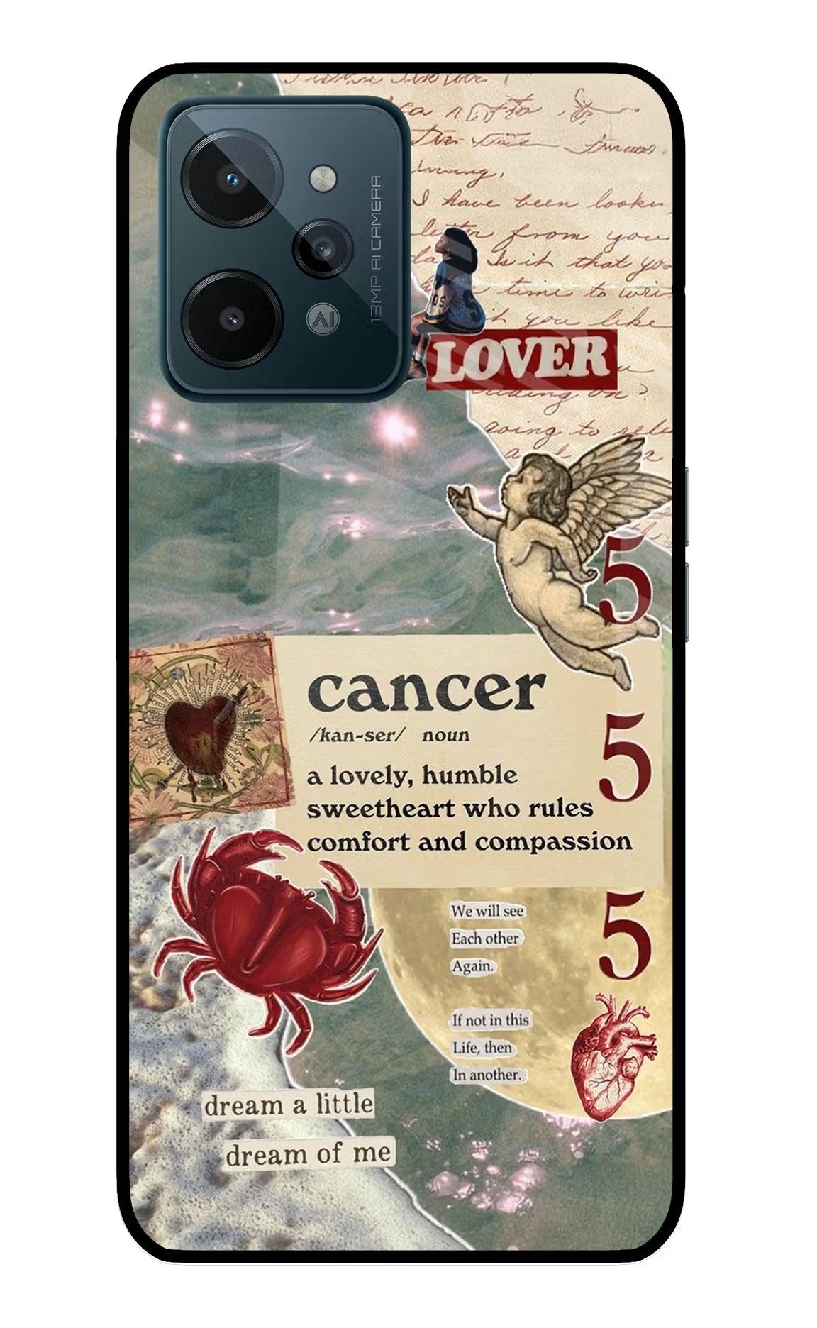 Cancer Zodiac Realme C31 Glass Case Back Cover by Casekaro