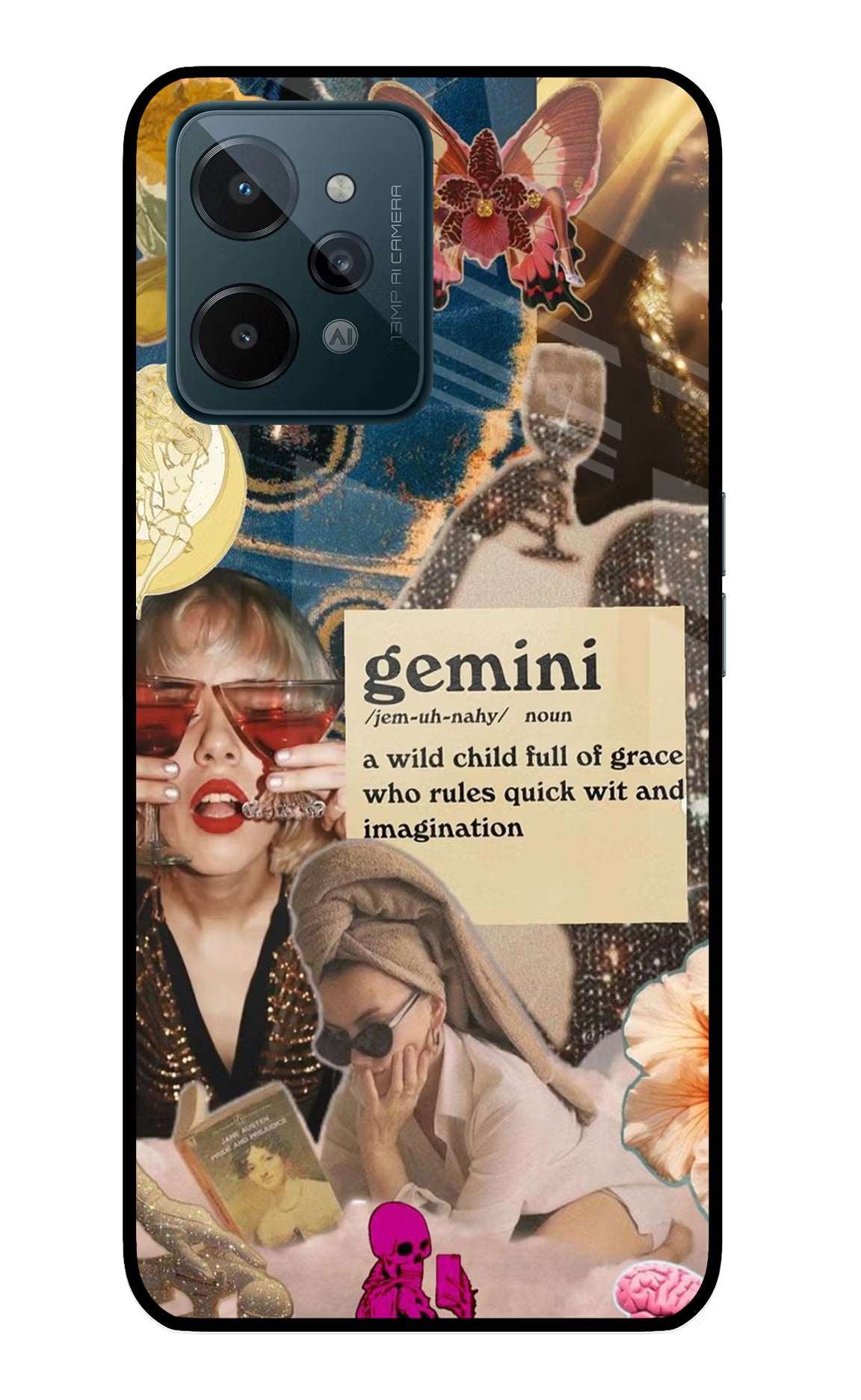 Gemini Zodiac Realme C31 Glass Case Back Cover by Casekaro