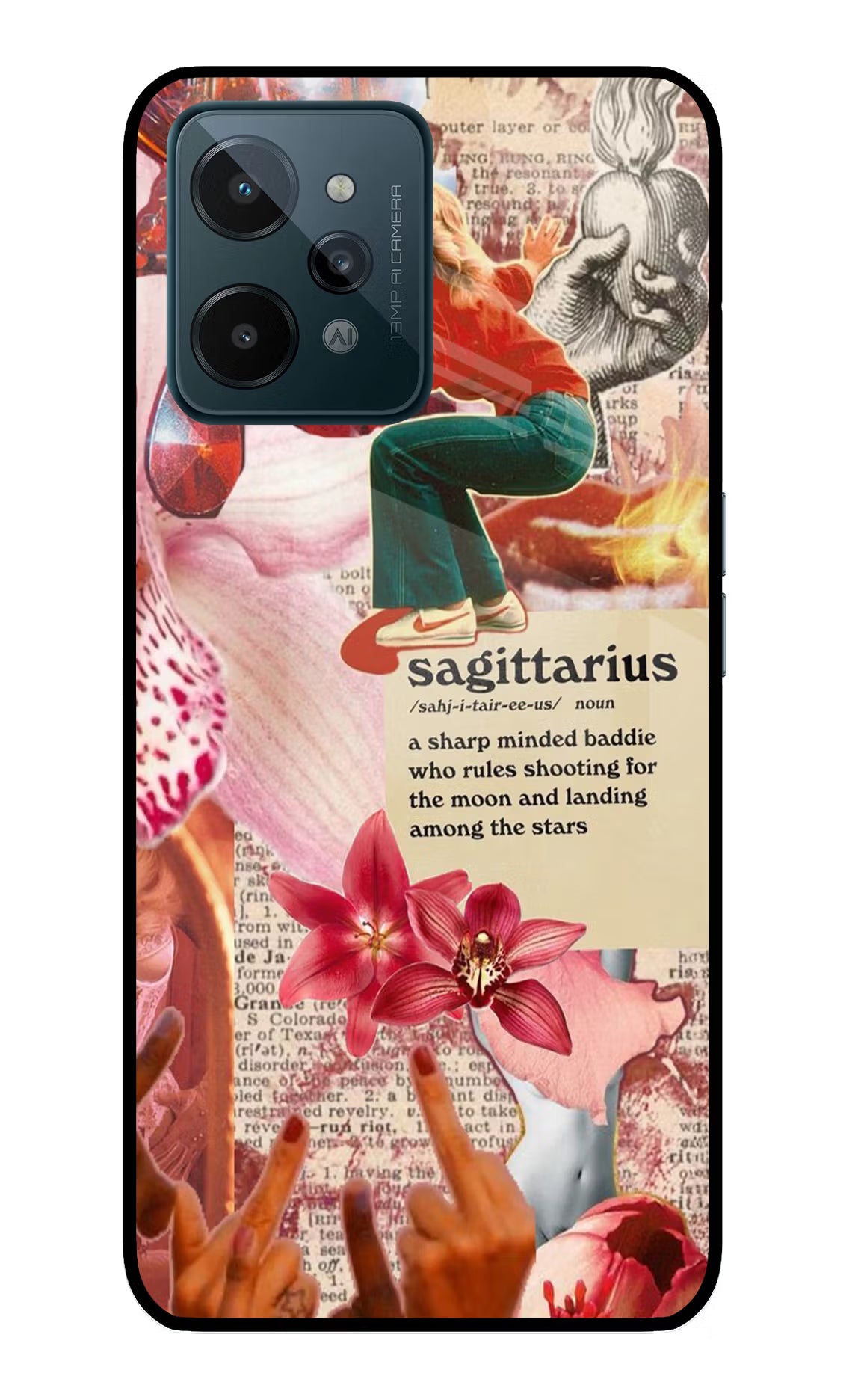 Sagittarius Zodiac Realme C31 Glass Case Back Cover by Casekaro