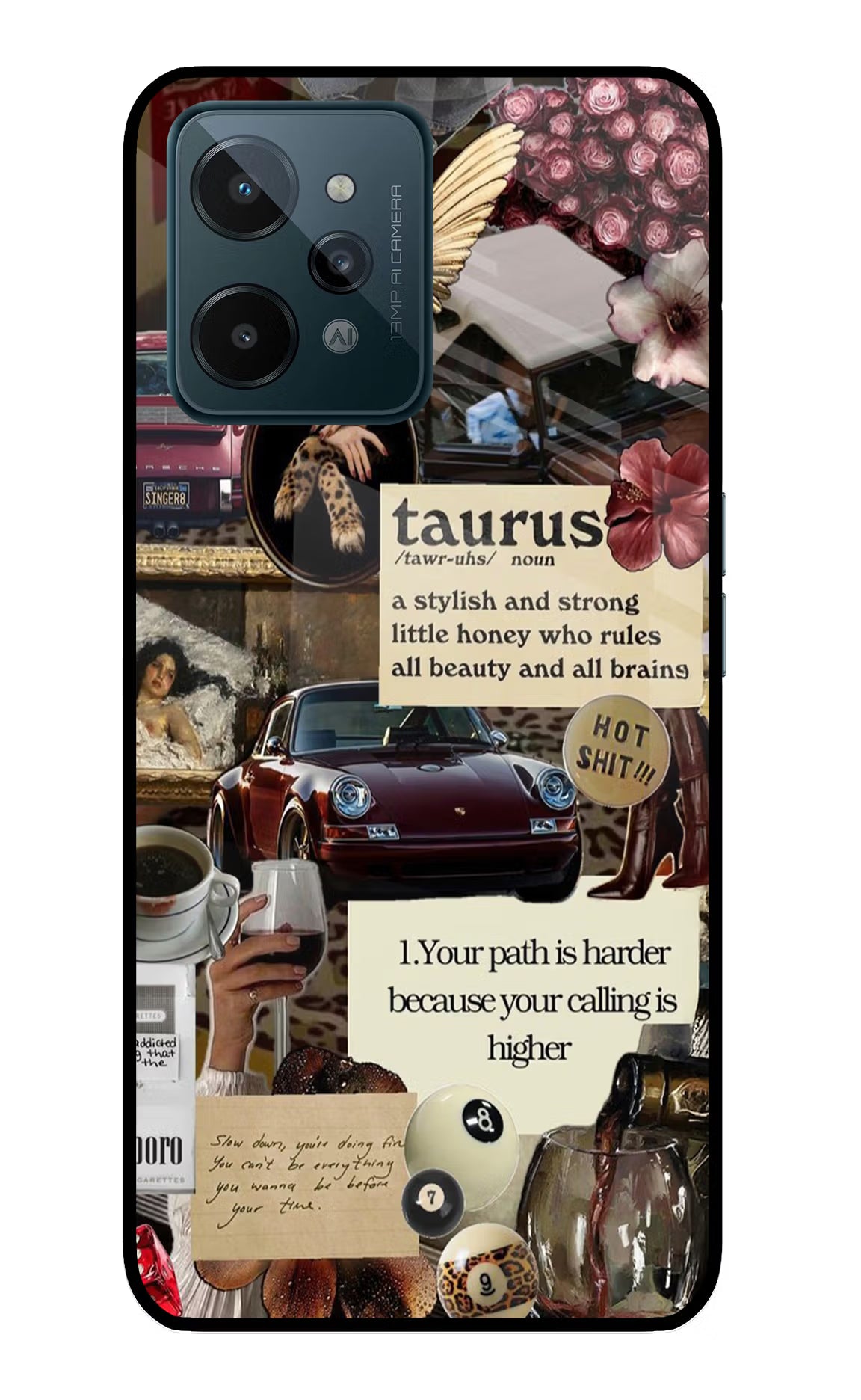 Taurus Zodiac Realme C31 Glass Case Back Cover by Casekaro