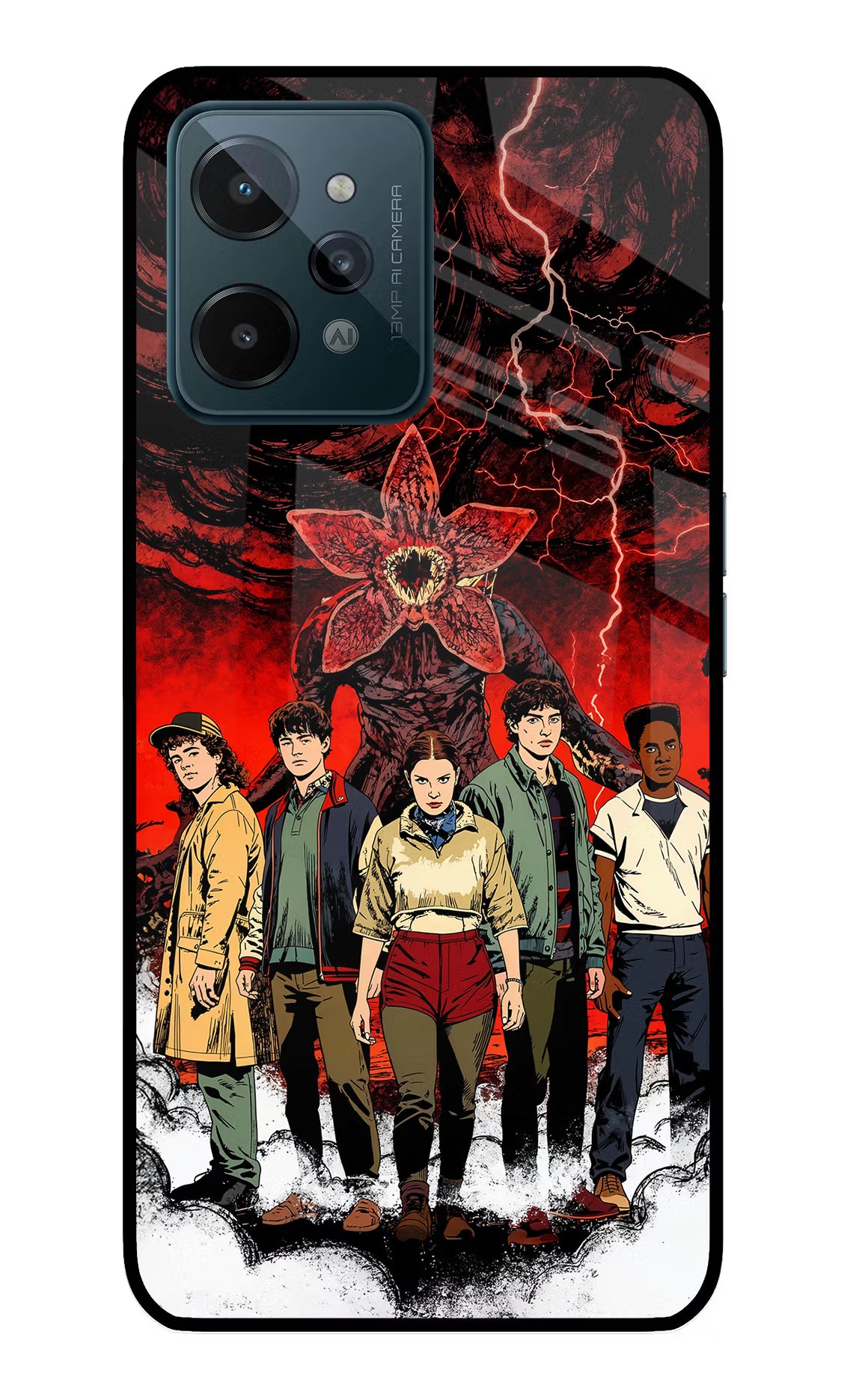 Ordinary Things Characters Realme C31 Glass Case Back Cover by Casekaro