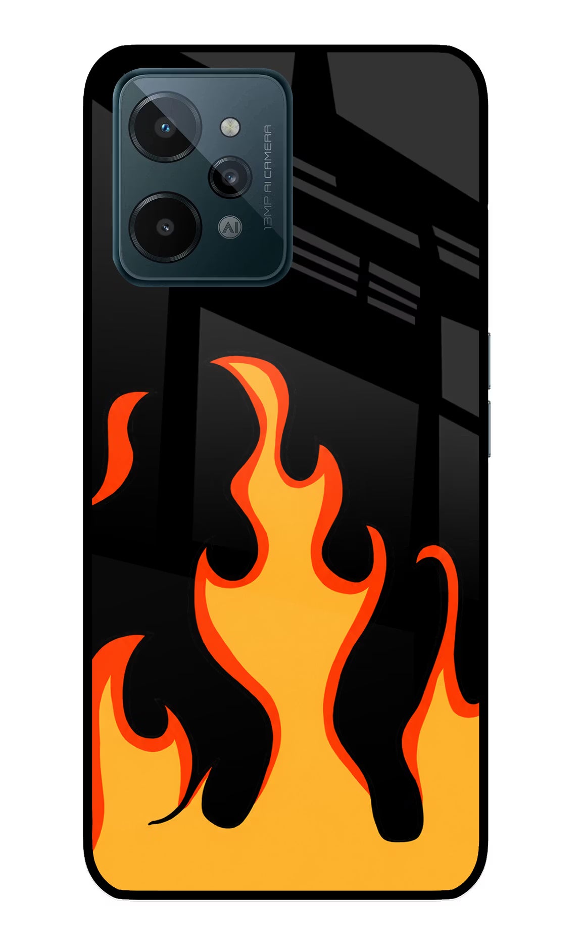 Fired Up – Black Realme C31 Glass Case