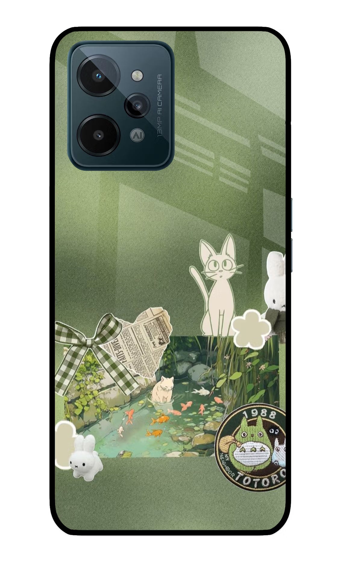 Aesthetic anime Realme C31 Glass Case Back Cover by Casekaro