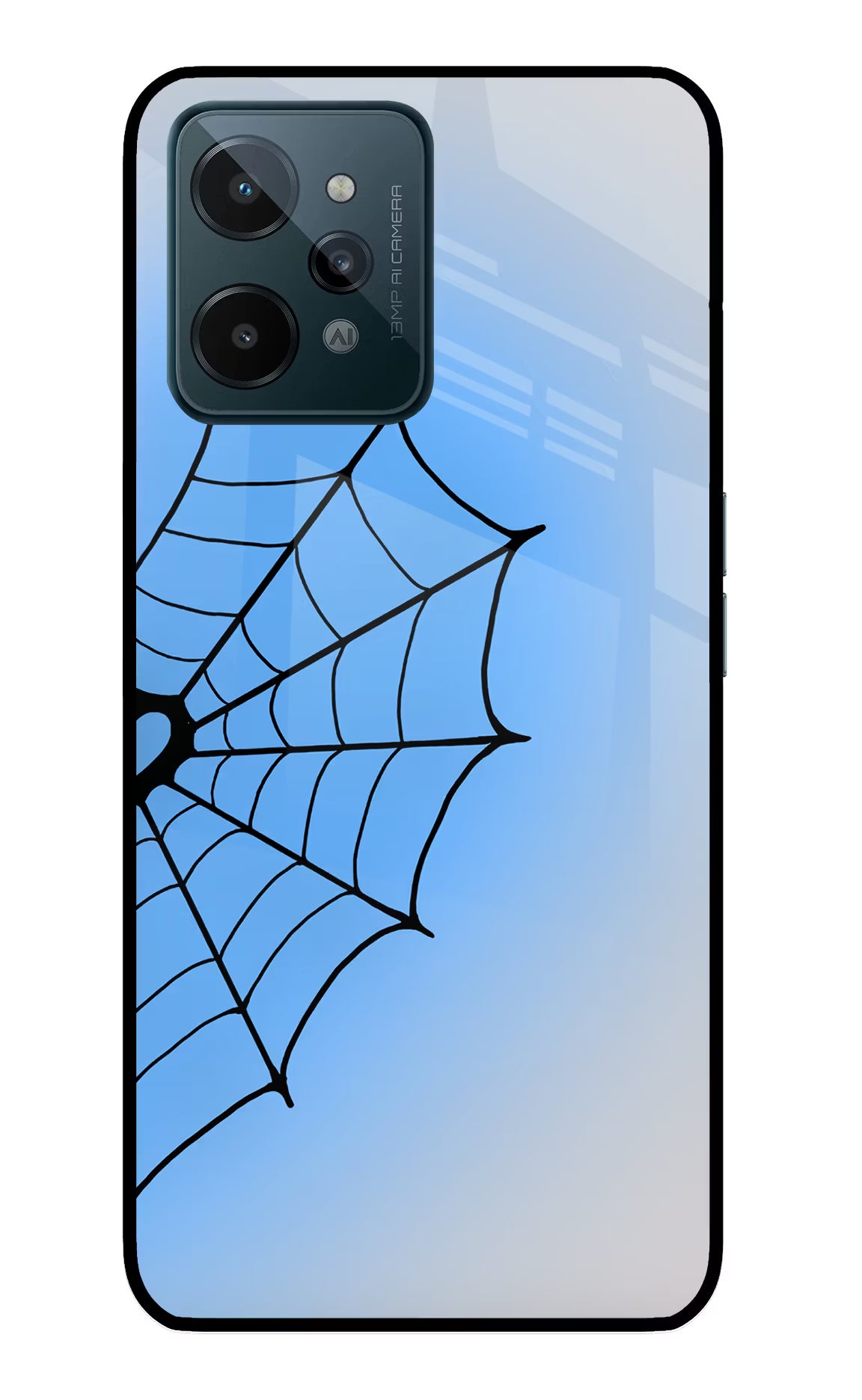 Blue Web Realme C31 Glass Case