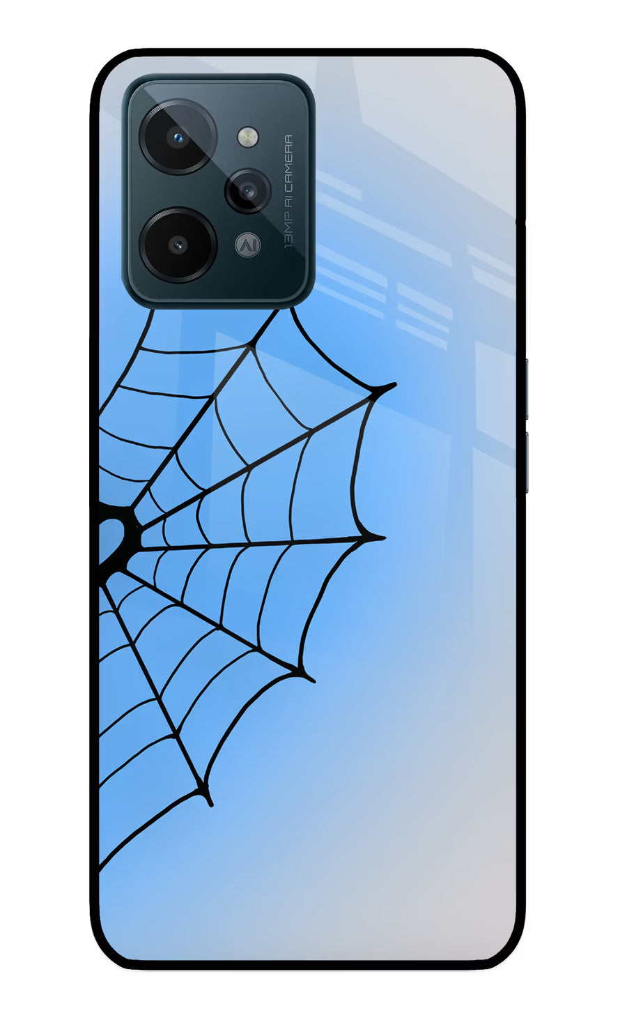 Blue Web Realme C31 Back Cover, Glass case