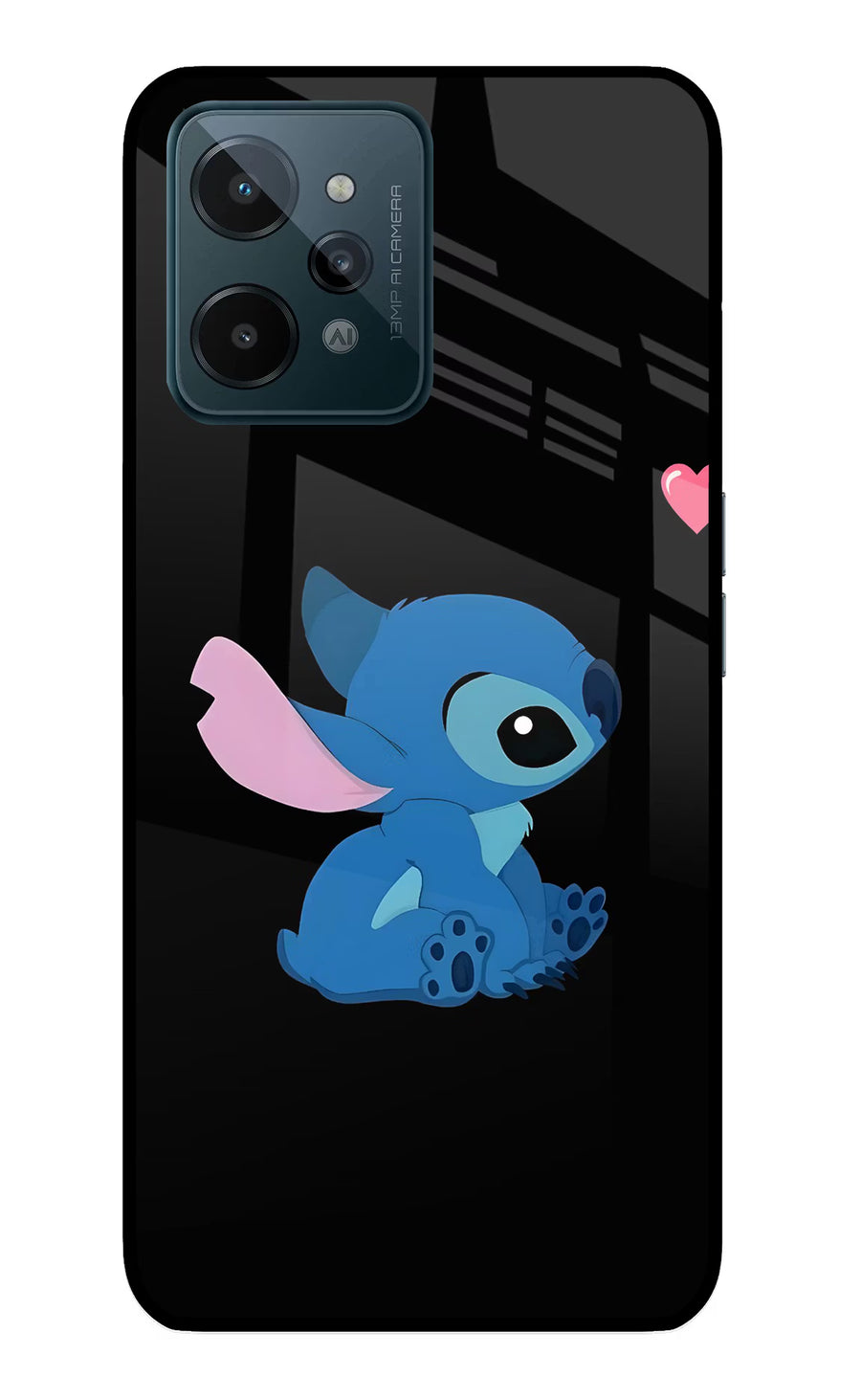 Stitch Crush Realme C31 Back Cover, Glass case