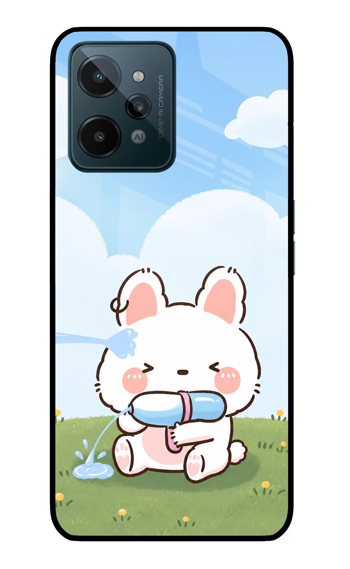 Bunny Treat Realme C31 Glass Case