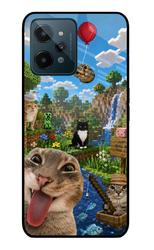 Minecraft Cat Chaos Realme C31 Glass Case