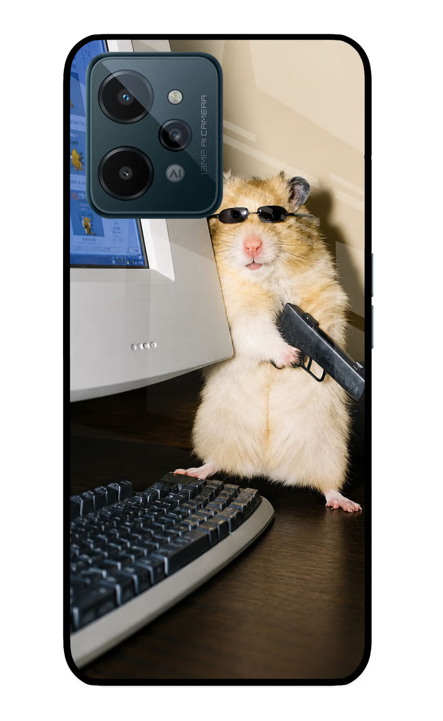 Hacker Hamster Realme C31 Back Cover, Glass case