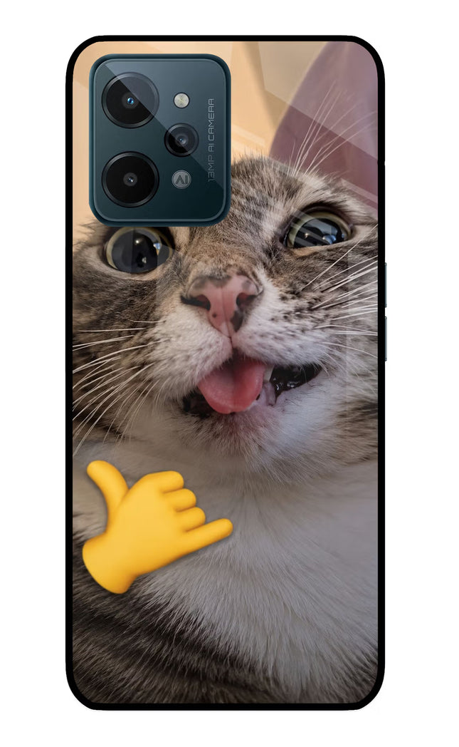 Silly Cat Call Realme C31 Glass Case