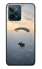 Skydiving Cow Realme C31 Glass Case