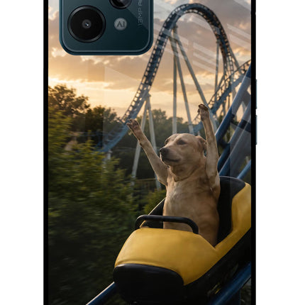 Rollercoaster Dog Realme C31 Glass Case