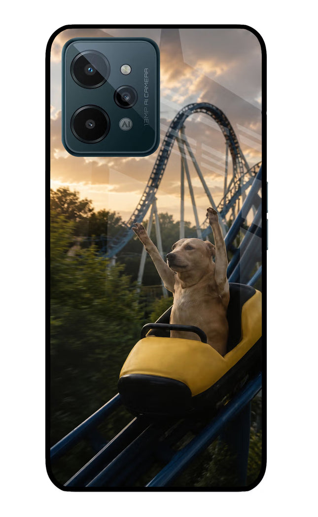 Rollercoaster Dog Realme C31 Glass Case