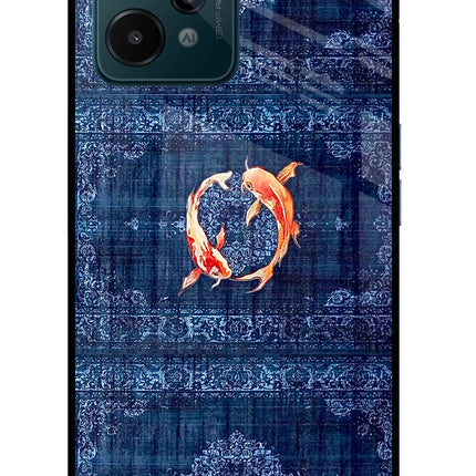 Koi Blue Realme C31 Glass Case Back Cover by Casekaro