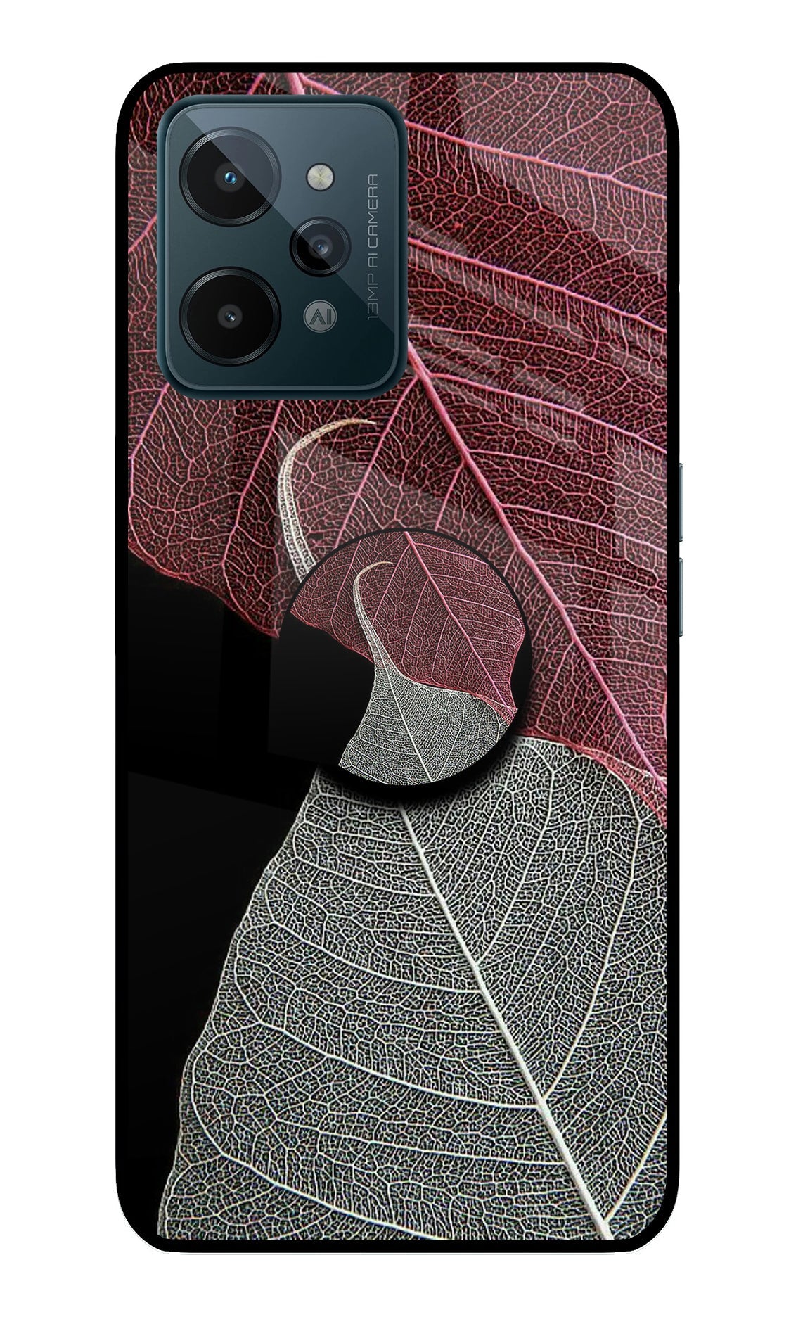 Leaf Pattern Realme C31 Glass Case