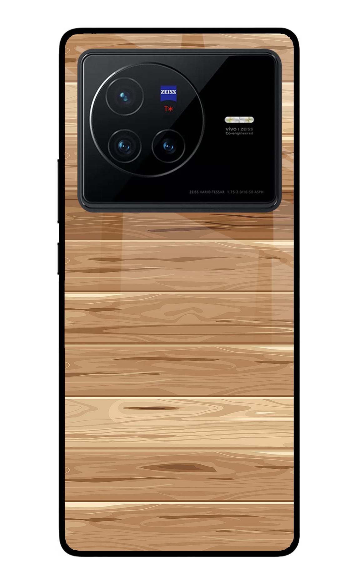 Wooden Vector Vivo X80 Glass Case