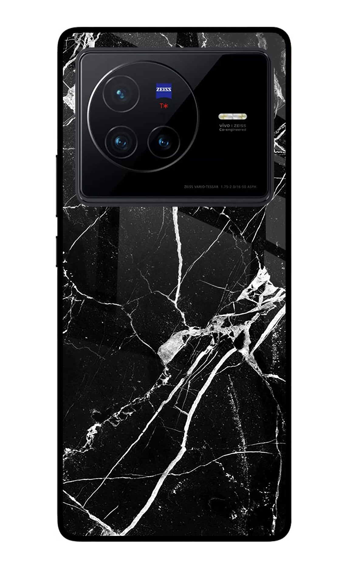 Black Marble Pattern Vivo X80 Glass Case