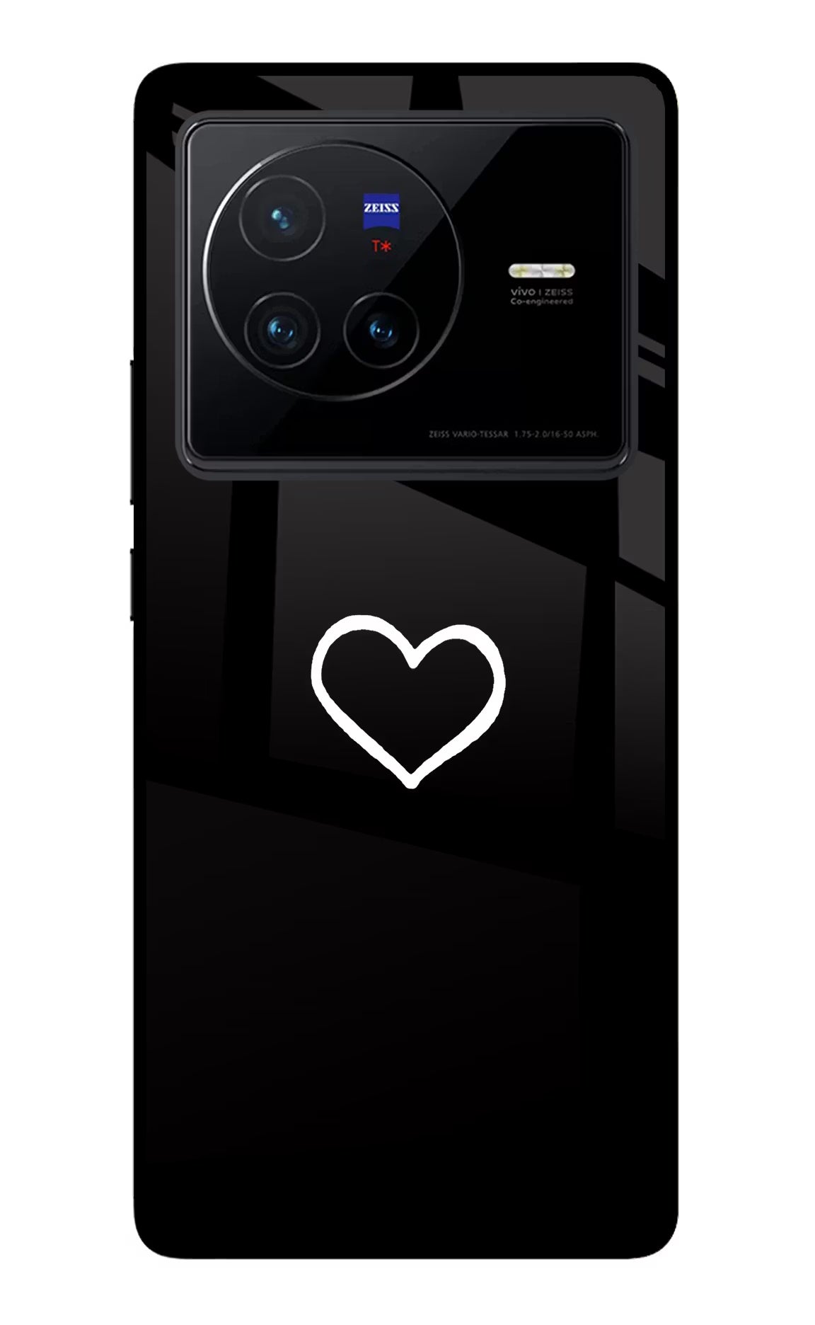 Heart Vivo X80 Glass Case Back Cover by Casekaro