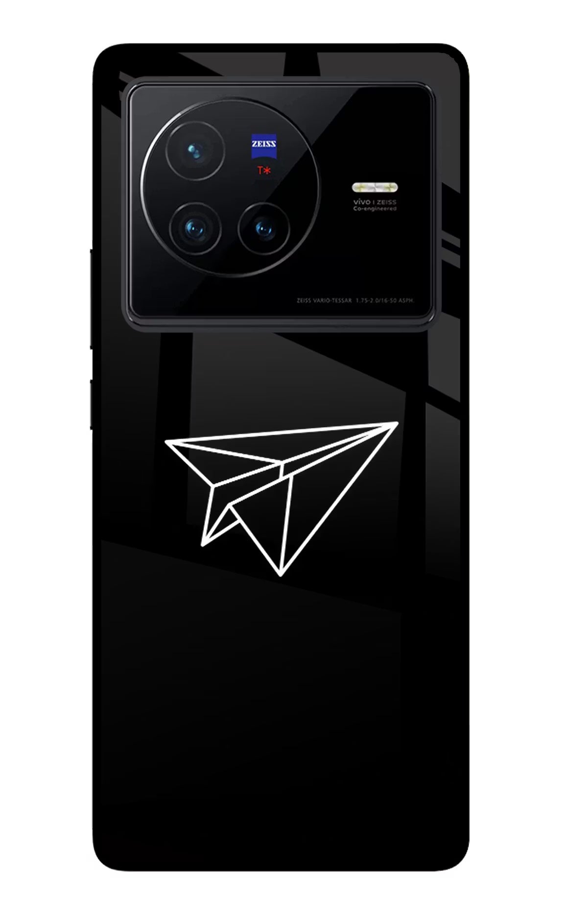 Paper Plane White Vivo X80 Glass Case Back Cover by Casekaro