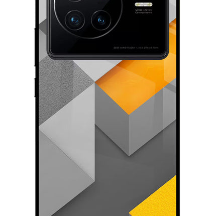 Abstract Vivo X80 Glass Case Back Cover by Casekaro