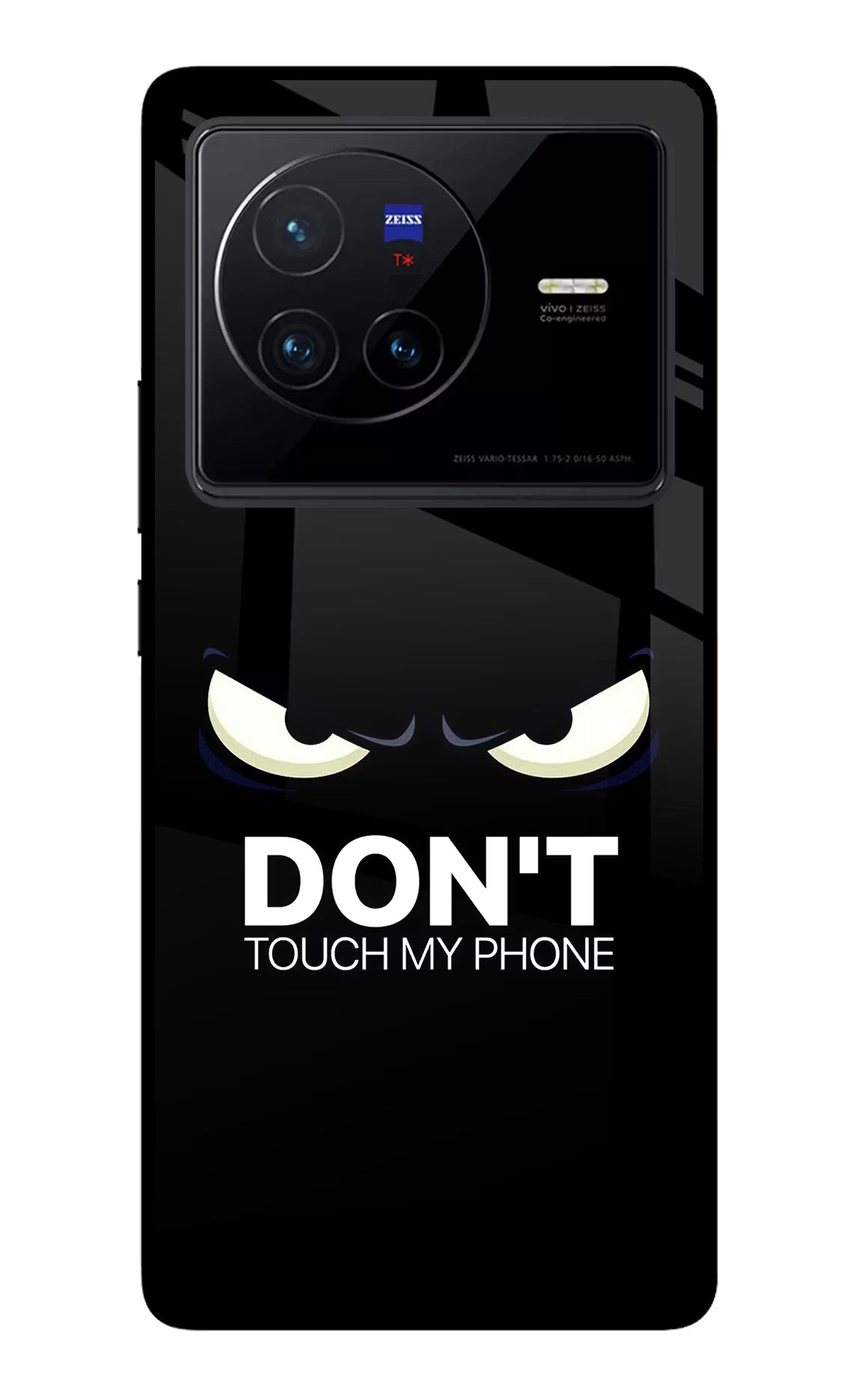 Don'T Touch My Phone Vivo X80 Glass Case Back Cover by Casekaro