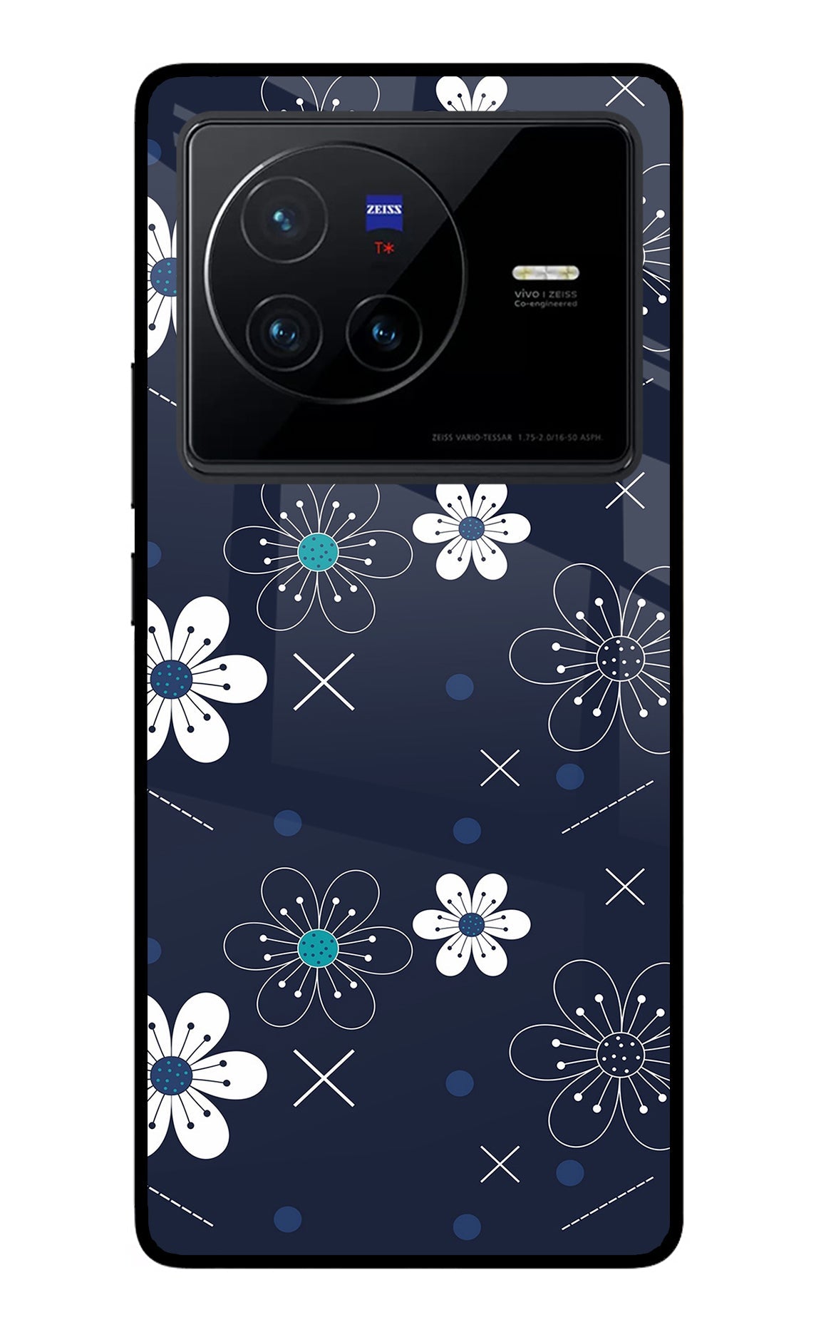 Flowers Vivo X80 Glass Case