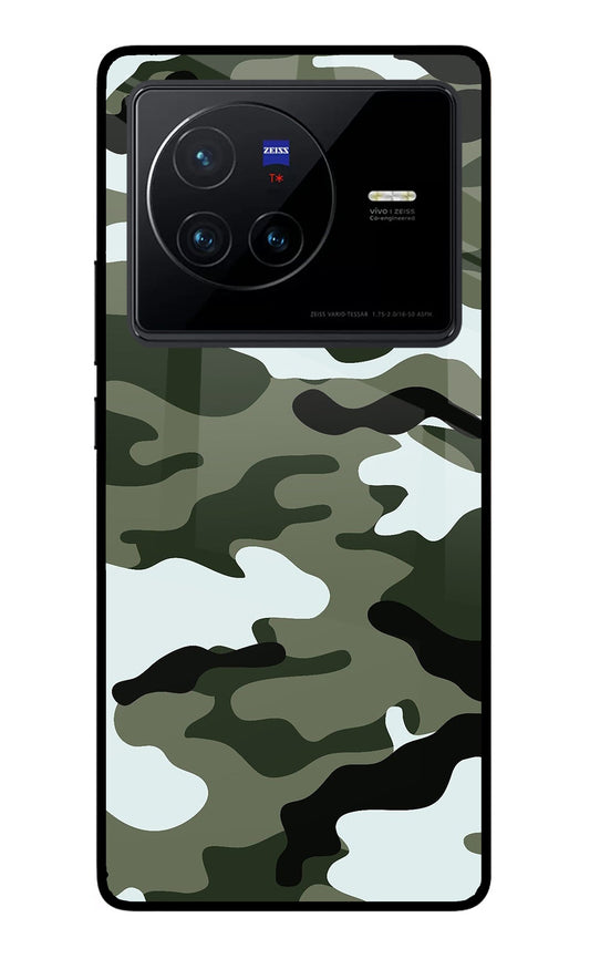 Camouflage Vivo X80 Glass Case