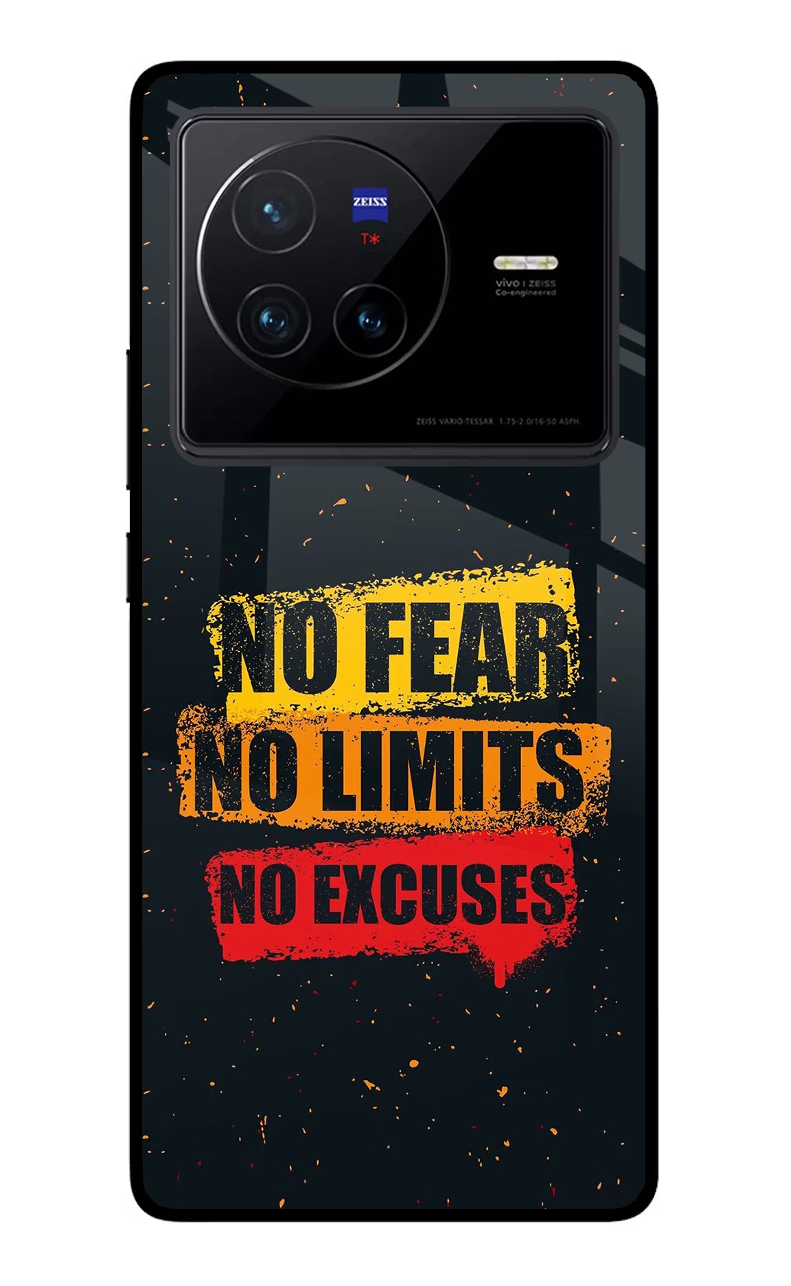 No Fear No Limits No Excuse Vivo X80 Glass Case Back Cover by Casekaro