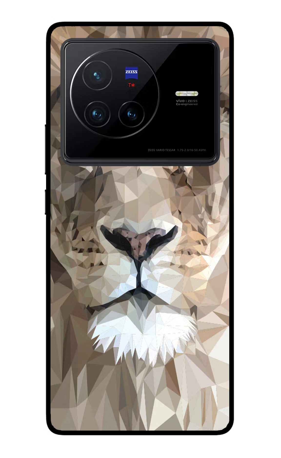 Lion Art Vivo X80 Glass Case Back Cover by Casekaro