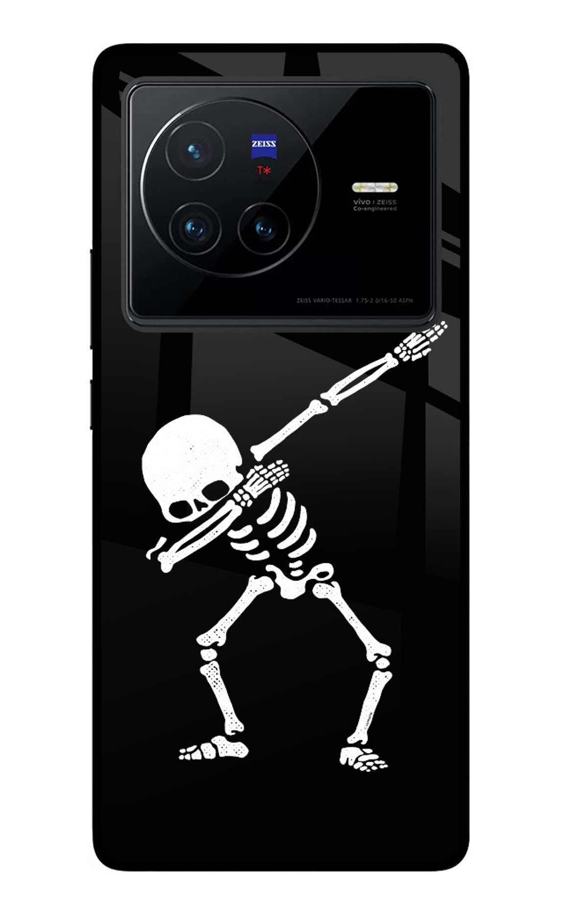 Dabbing Skeleton Art Vivo X80 Glass Case