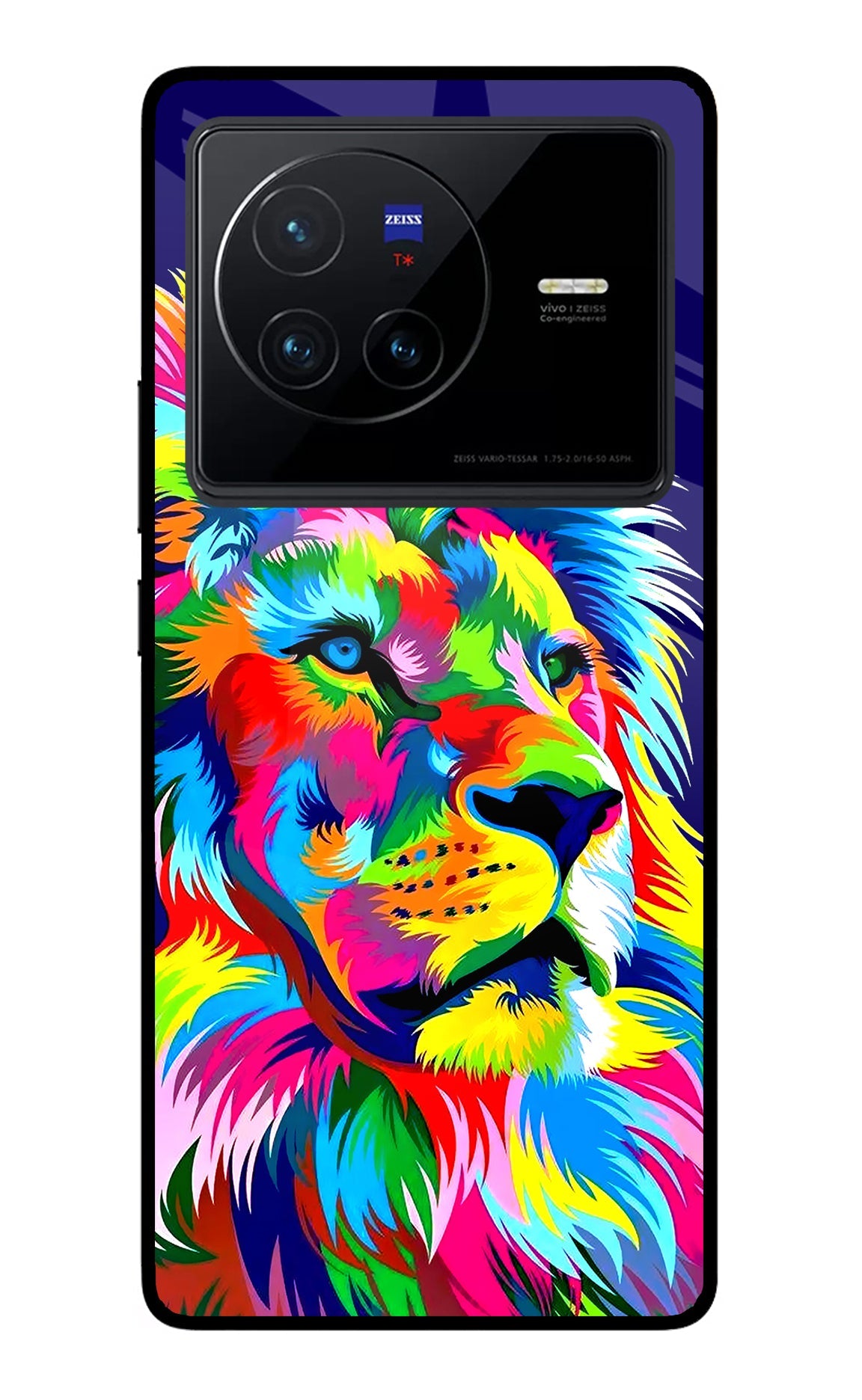 Vector Art Lion Vivo X80 Glass Case