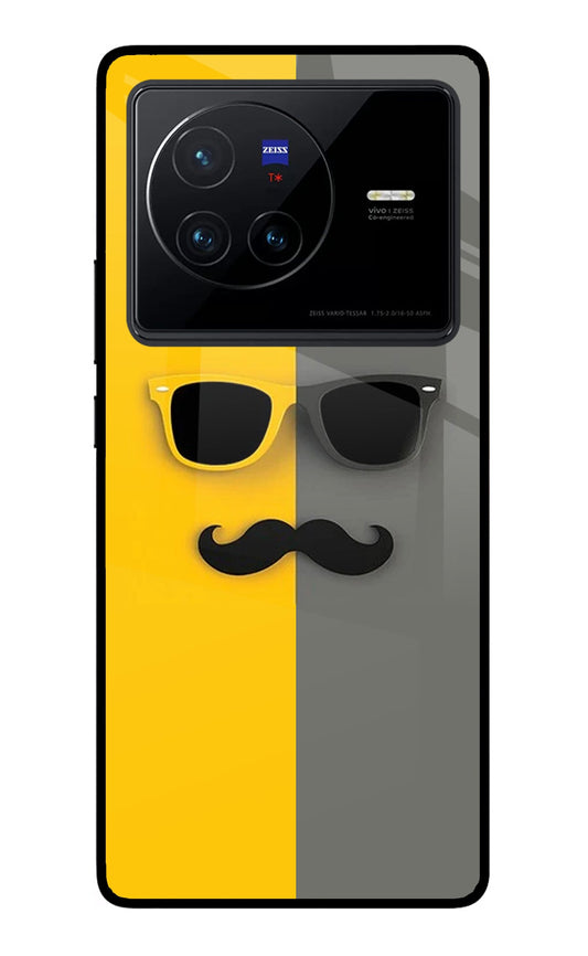 Sunglasses with Mustache Vivo X80 Glass Case