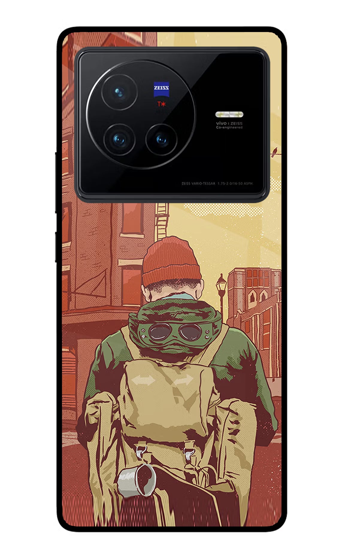 Adventurous Vivo X80 Glass Case Back Cover by Casekaro